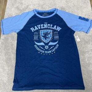 Harry Potter Ravenclaw Shirt Mens Large Blue Quidditch Team Captain Raglan